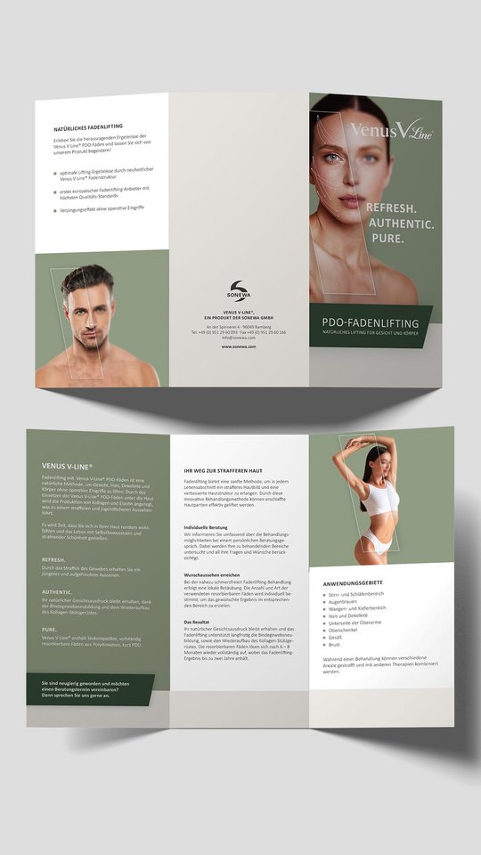 Flyer 6-seitiger DIN lang Flyer zur Produktpräsentation.